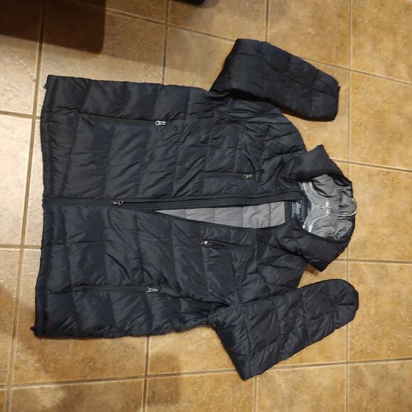 GH Bass & Co Hooded Puffer Outdoor Jacket Men's Size XL Black Full Zip Up - Picture 3 of 8